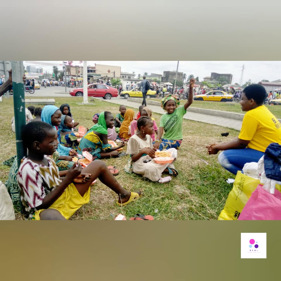 Food drive with community members